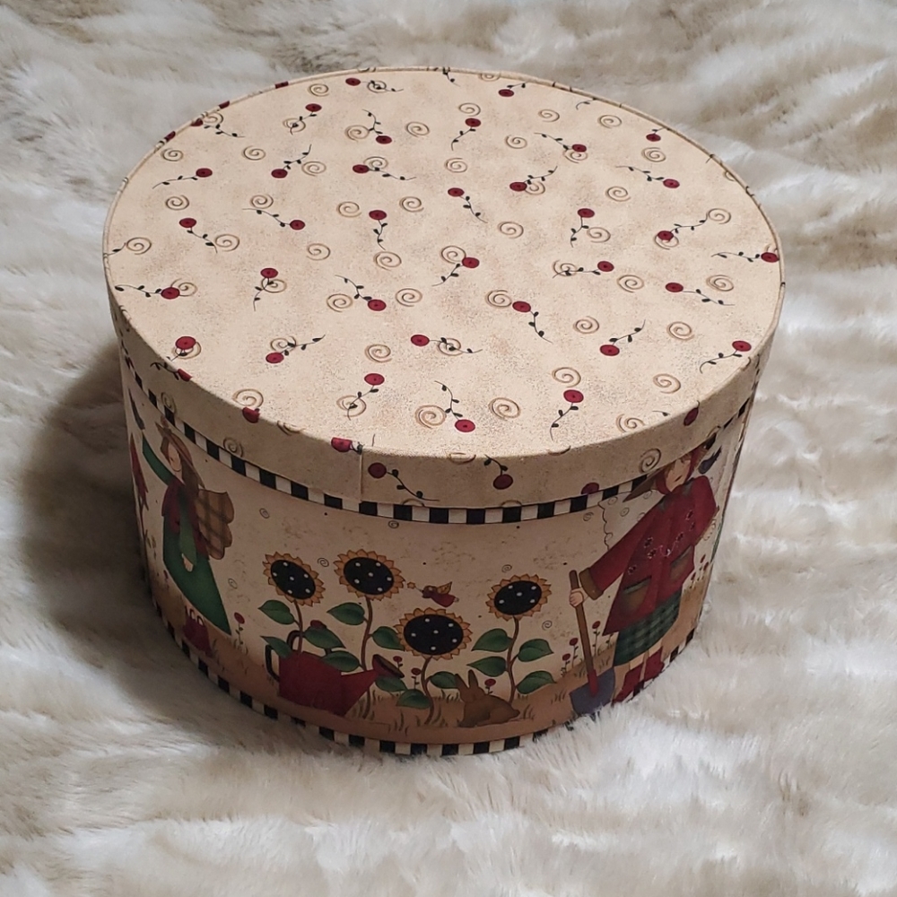 Vintage large Trend Frames fabric covered storage